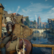 A screenshot shows a river in Novigrad from The Witcher 3 on PS5.